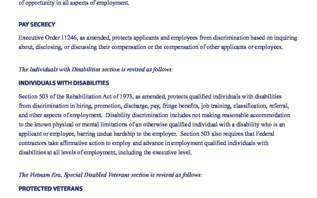 Equal Employment Opportunity is the Law